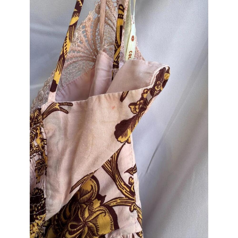 FARM Rio Tropical Pink Laces Midi Dress Size M (Small Stain) - Picture 5 of 7